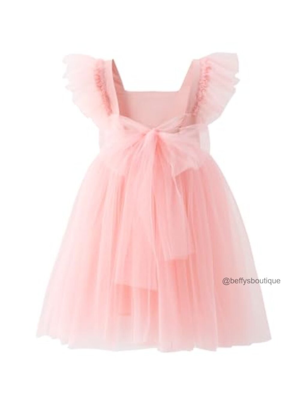 Toddler Girls Vintage A-Line Tulle Party Dress Ruffle Sleeve Flower Girl
